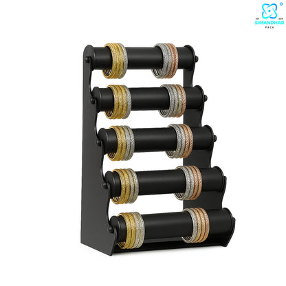 Black Plastic 5 Roll Jewelry Bangle Display Stand Holder For Jewelry Storage And Jewelry Shop