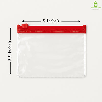 Red Clear Jewelry Pouch – Transparent Zip Bag for Earrings, Rings & Gifts