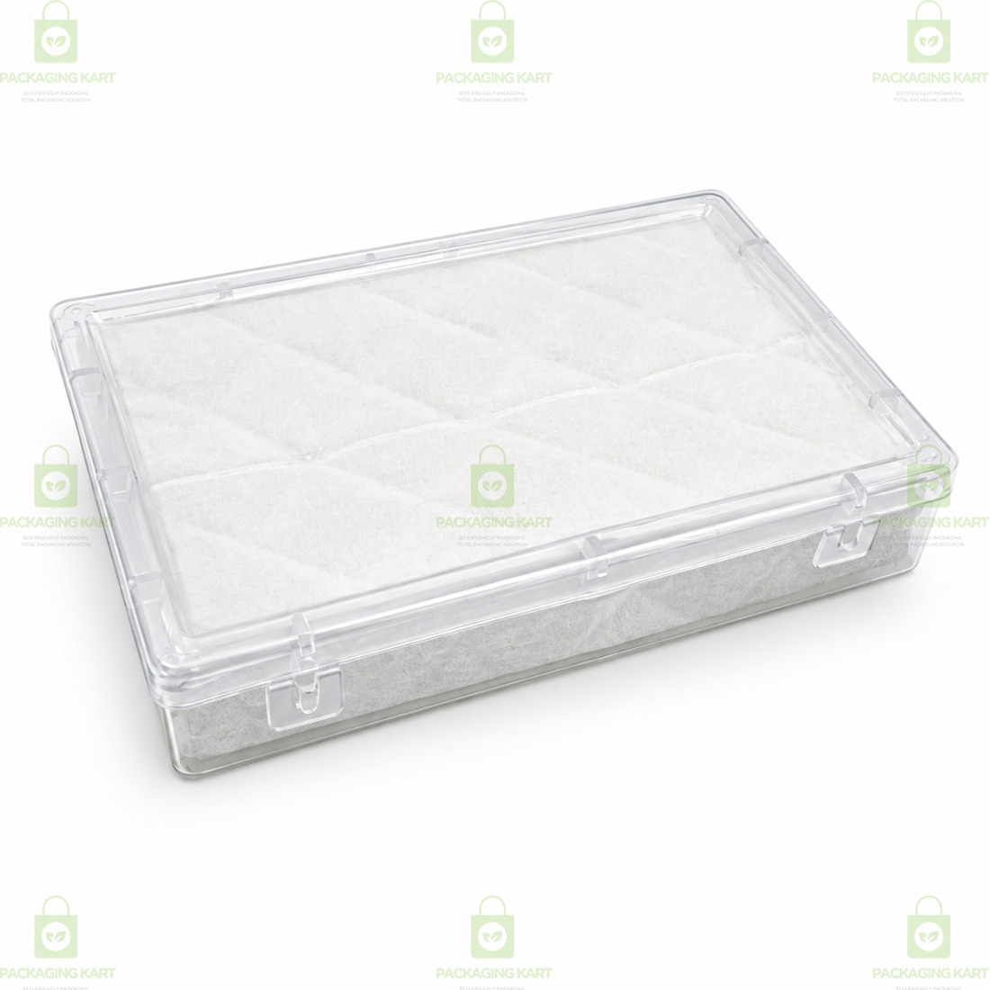 Transparent 4 Slot Jewellery Organizer Box with Soft Cushion Cotton | Protective Storage
