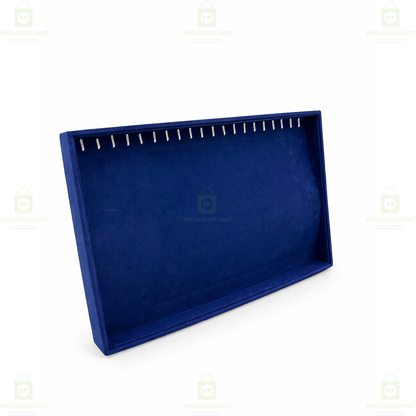Premium Velvet Wooden Chain Tray for Jewellery Display | Elegant Necklace Organizer