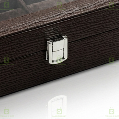 Premium Velvet Watch Storage Box with 8 Compartments & Jewellery Organizer