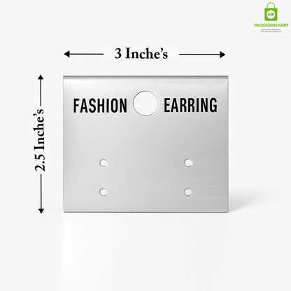 Earring Display Cards Silver Finish – Ideal for Studs, Hoops & Dangling Earrings