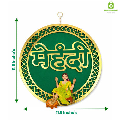 Door Board For Home Decorations - Wedding Decorations | Theme Door For Party Celebration-Mehndi, Sangeet, Photo Booth & Entrance Decor-MDF Backdrop Prop for Mehndi (Green)