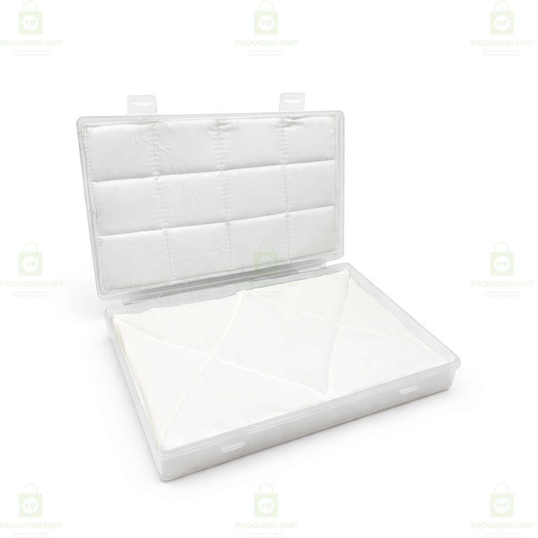 Durable Jewellery Plastic Storage Box with Soft White Cushion Cotton Lining for Protection