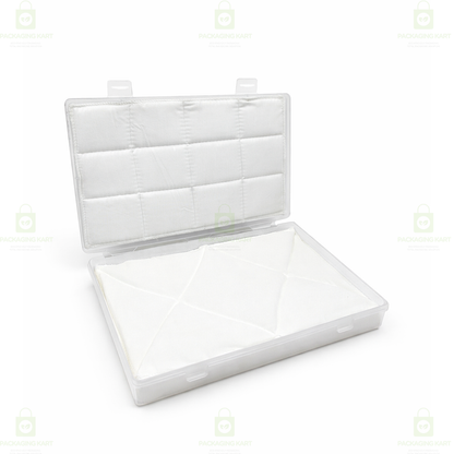 Durable Jewellery Plastic Storage Box with Soft White Cushion Cotton Lining for Protection