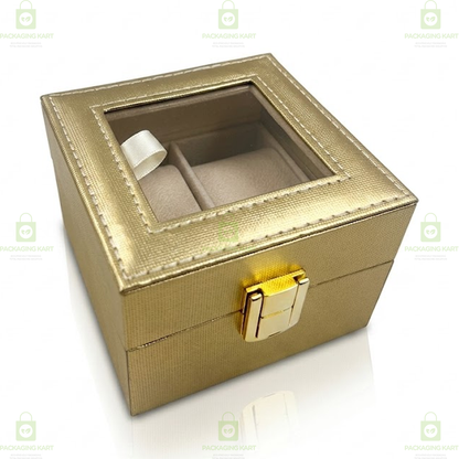 Premium Leather Velvet 2 Slots Watch Box for Men & Women – Luxury Watch Storage Case
