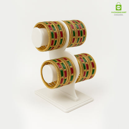 Black Plastic 2 Step Jewelry Bangle Display Stand Holder For Jewelry Storage And Jewelry Shop