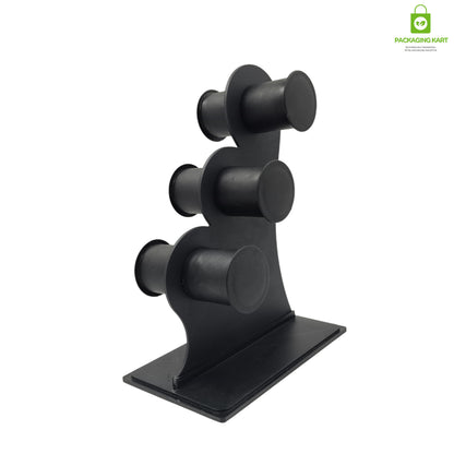 Black Plastic 3 Roll Jewelry Bangle Display Stand Holder For Jewelry Storage And Jewelry Shop