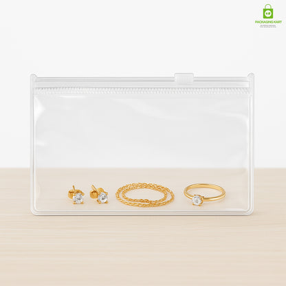 Jewellery Organiser Storage Pouches Clear Zip Lock Cover for Rings, Earings, Necklace, Transparent