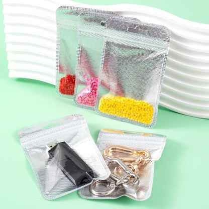 Silver Metallic Resealable Foil Pouch Bags for Jewelry Packaging
