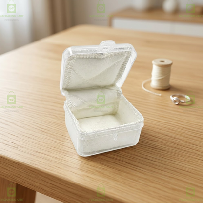 Transparent Plastic Jewellery Storage Box with Soft White Cushion Cotton Padding for Protection