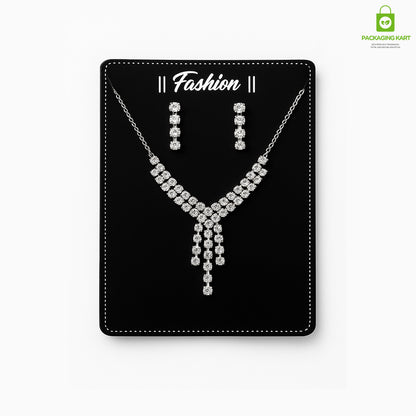 Black Jewelry Display Card for Necklace & Earring Combo