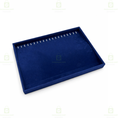 Premium Velvet Wooden Chain Tray for Jewellery Display | Elegant Necklace Organizer