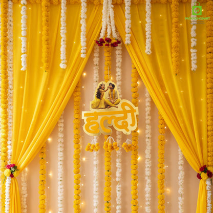 Unbreakable Haldi Mehndi Ceremony Decoration Board for Wedding/Marriage/Shaadi/Shadi Celebration for Haldi Mehandi Ceremony Decoration