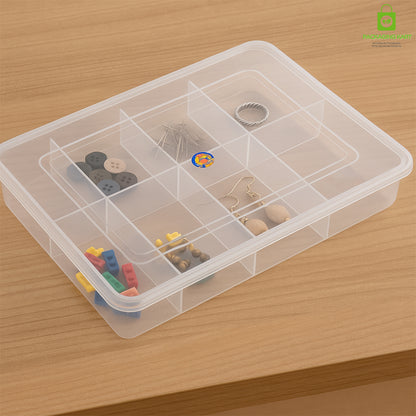 Multipurpose 8 Grid Plastic Jewellery Organizer – Travel-Friendly Storage Box