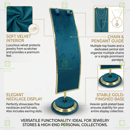 Luxury Velvet Jewellery Bust Stand for Necklace and Pendant Collection