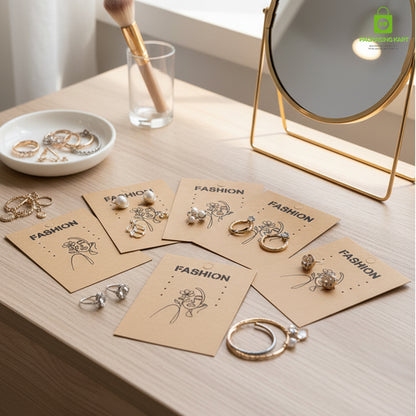 Brown Earring Jewellery Card | Premium Display Backing