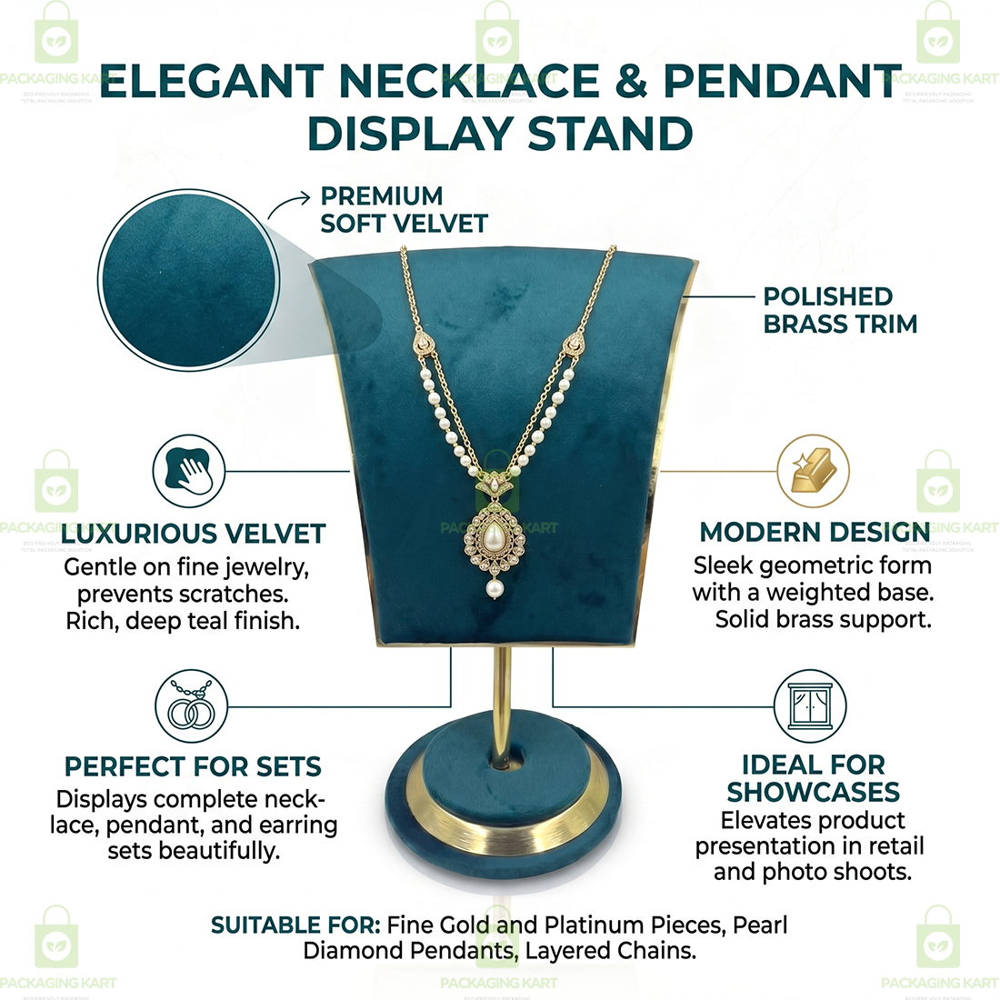 Premium Quality Velvet Jewellery Display Bust for Chains & Necklaces