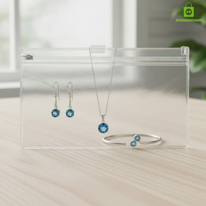 Matte Finish Jewellery Zip Pouch for Rings, Earings, Necklace, Transparent