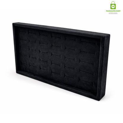 Premium Velvet Ring Display Stand with Wooden Base