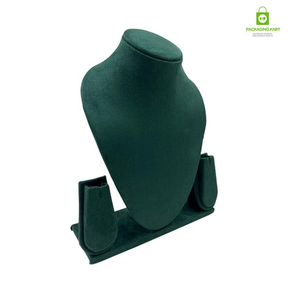 Luxury Velvet Green Jewellery Statue | Showcase Stand