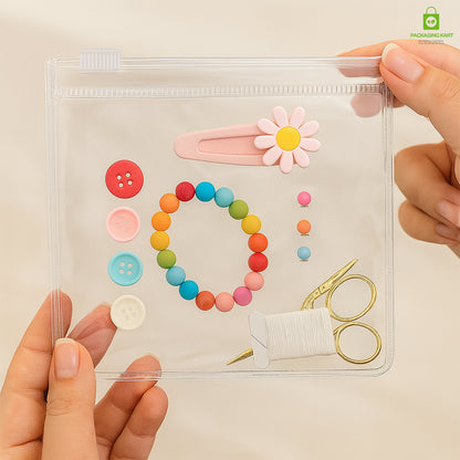 Jewellery Organiser Storage Pouches Clear Zip Lock Cover for Rings, Earings, Necklace, Transparent