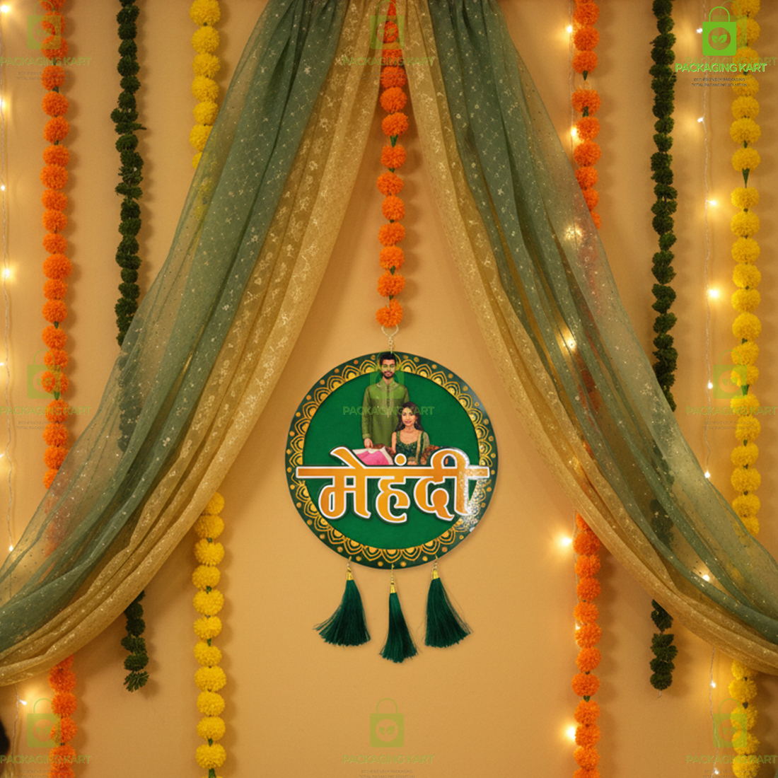 Wedding Theme Door Board Combo Pack of 4 for Mehndi, Haldi & Shadi Wala Ghar Decoration