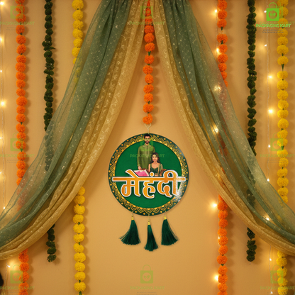 Wedding Theme Door Board Combo Pack of 4 for Mehndi, Haldi & Shadi Wala Ghar Decoration