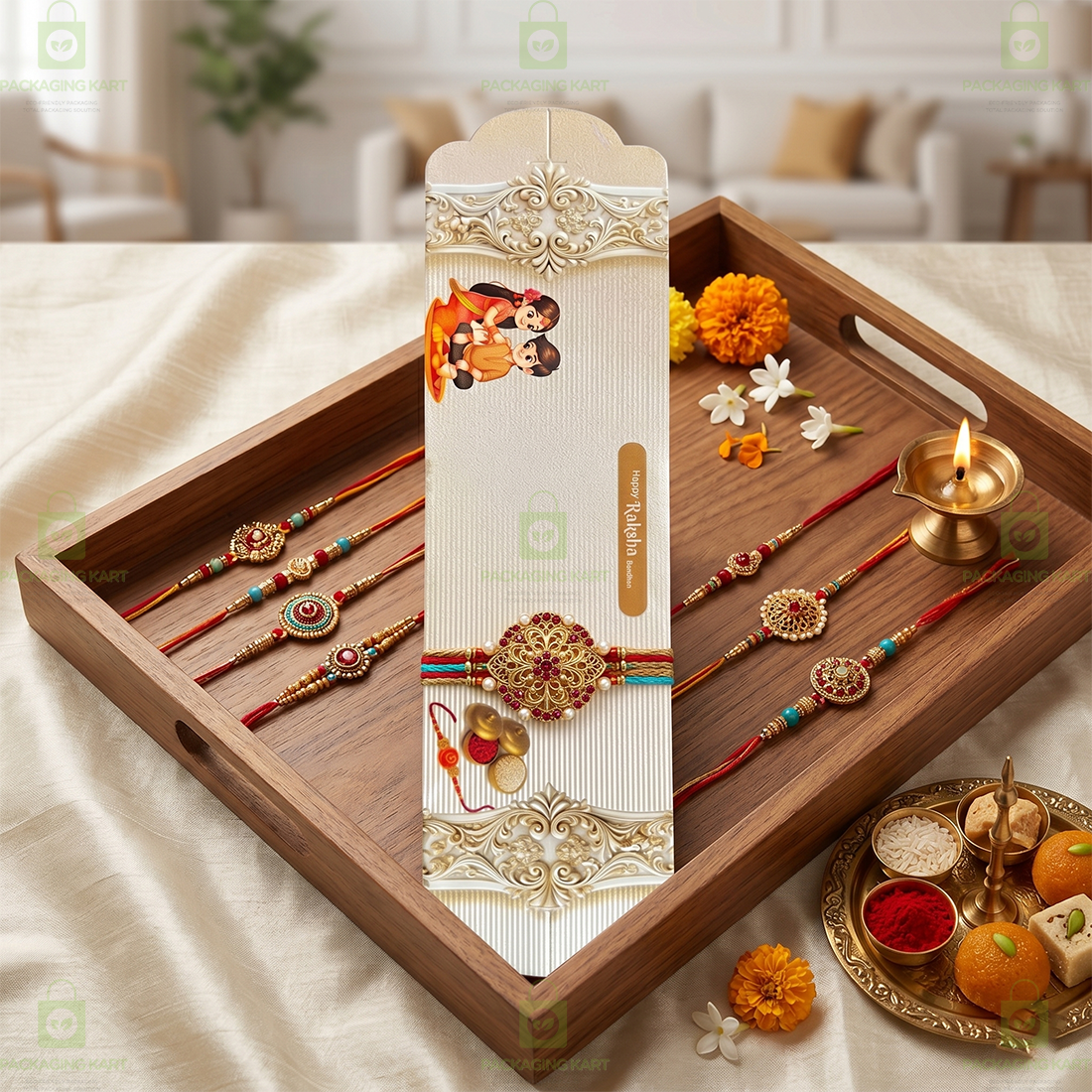 Luxury Printed Rakhi Card for Raksha Bandhan Packaging