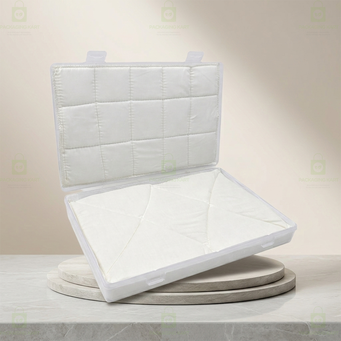 Protective Jewellery Plastic Box with White Cushion Cotton Padding for Safe Jewellery Storage