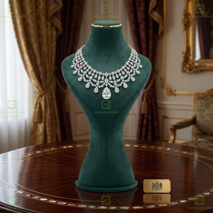 Premium Quality Leather Velvet Necklace Statue for Jewellery Display | Elegant Necklace Stand Holder