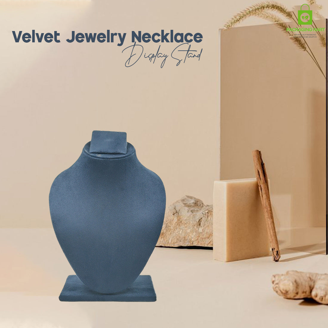Black Velvet Jewellery Display Bust – Necklace & Pendant Stand