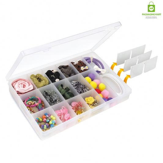 35 Compartment Plastic Jewellery Organizer – Sturdy Storage for Small Items