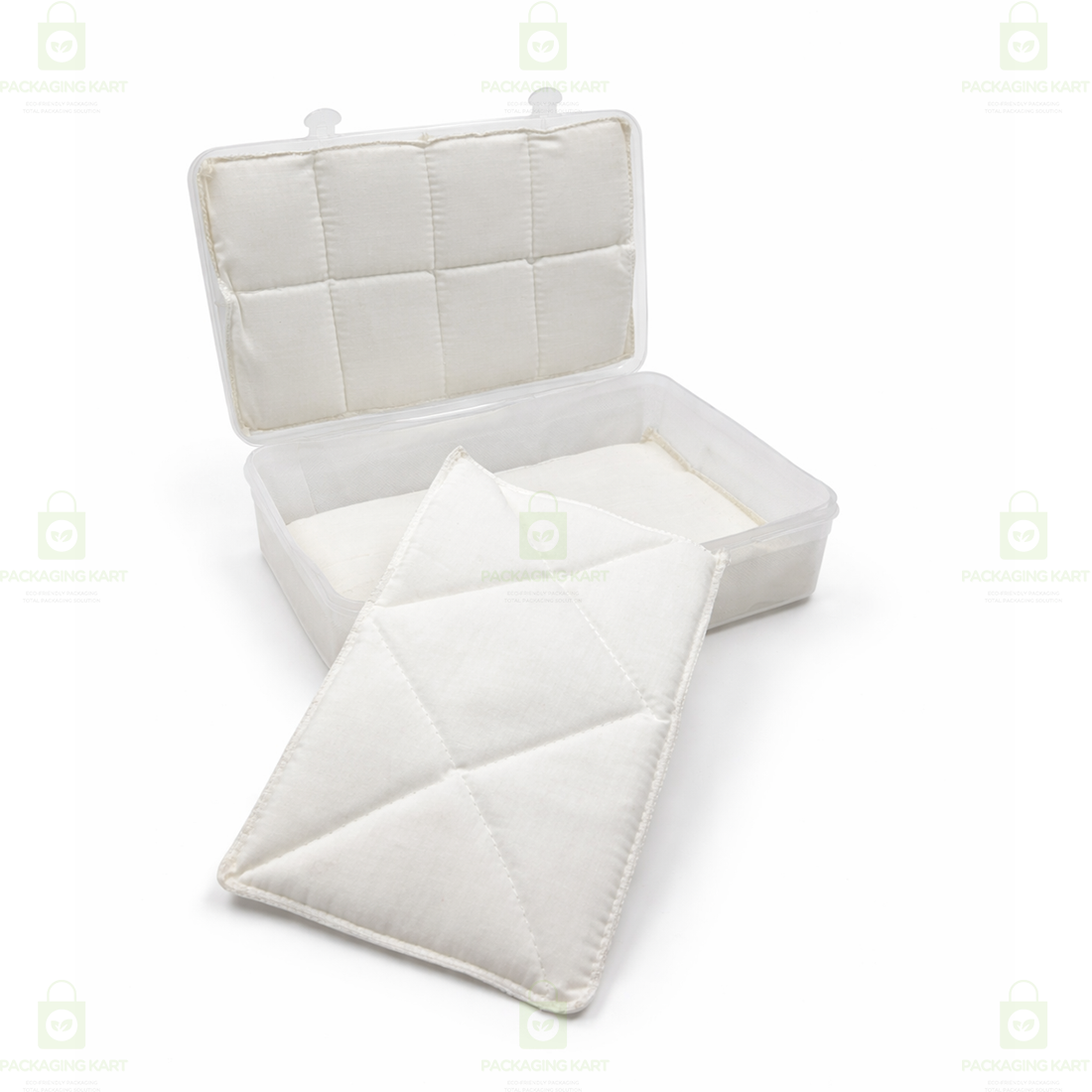 Transparent Plastic Jewellery Storage Box with Soft White Cushion Cotton Padding for Protection