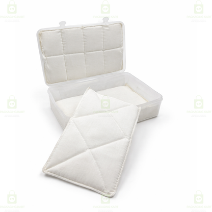 Transparent Plastic Jewellery Storage Box with Soft White Cushion Cotton Padding for Protection