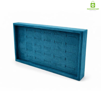 Premium Velvet Ring Display Stand with Wooden Base