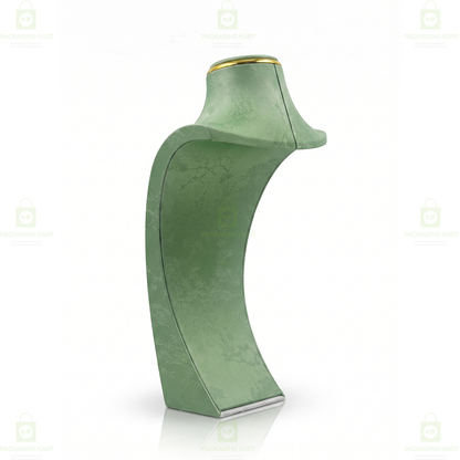Luxury Leather Velvet Jewellery Bust Stand – Light Green Display Statue