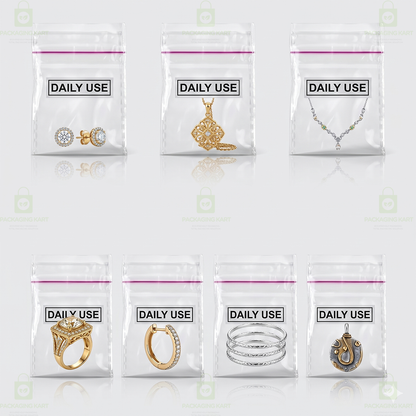 Daily Use White BOPP Bags 51 Micron | Jewellery Packaging for Earrings & Accessories