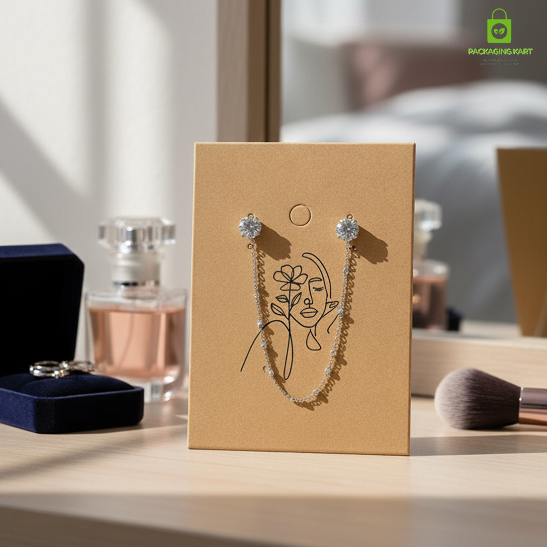 Brown Earring Jewellery Card | Premium Display Backing