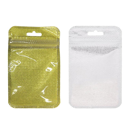 Luxury Foil Pouch Bags for Jewelry – Reusable Golden & Silver Packaging Bags