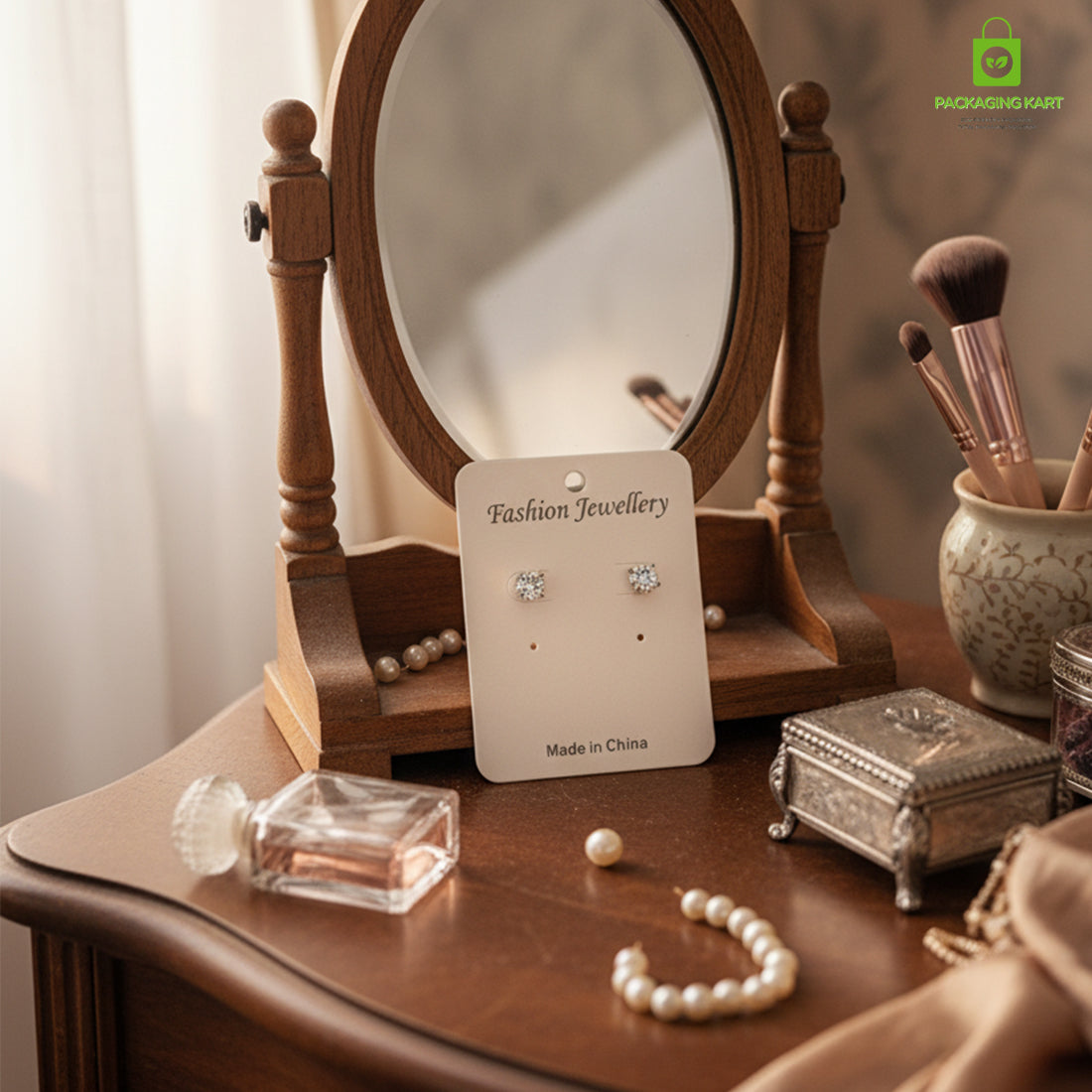 White Plastic Earring Jewellery Card | Premium Display Holder