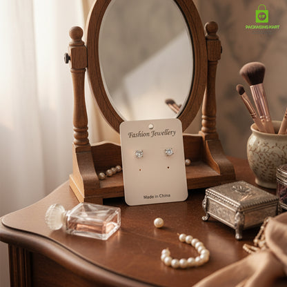 White Plastic Earring Jewellery Card | Premium Display Holder