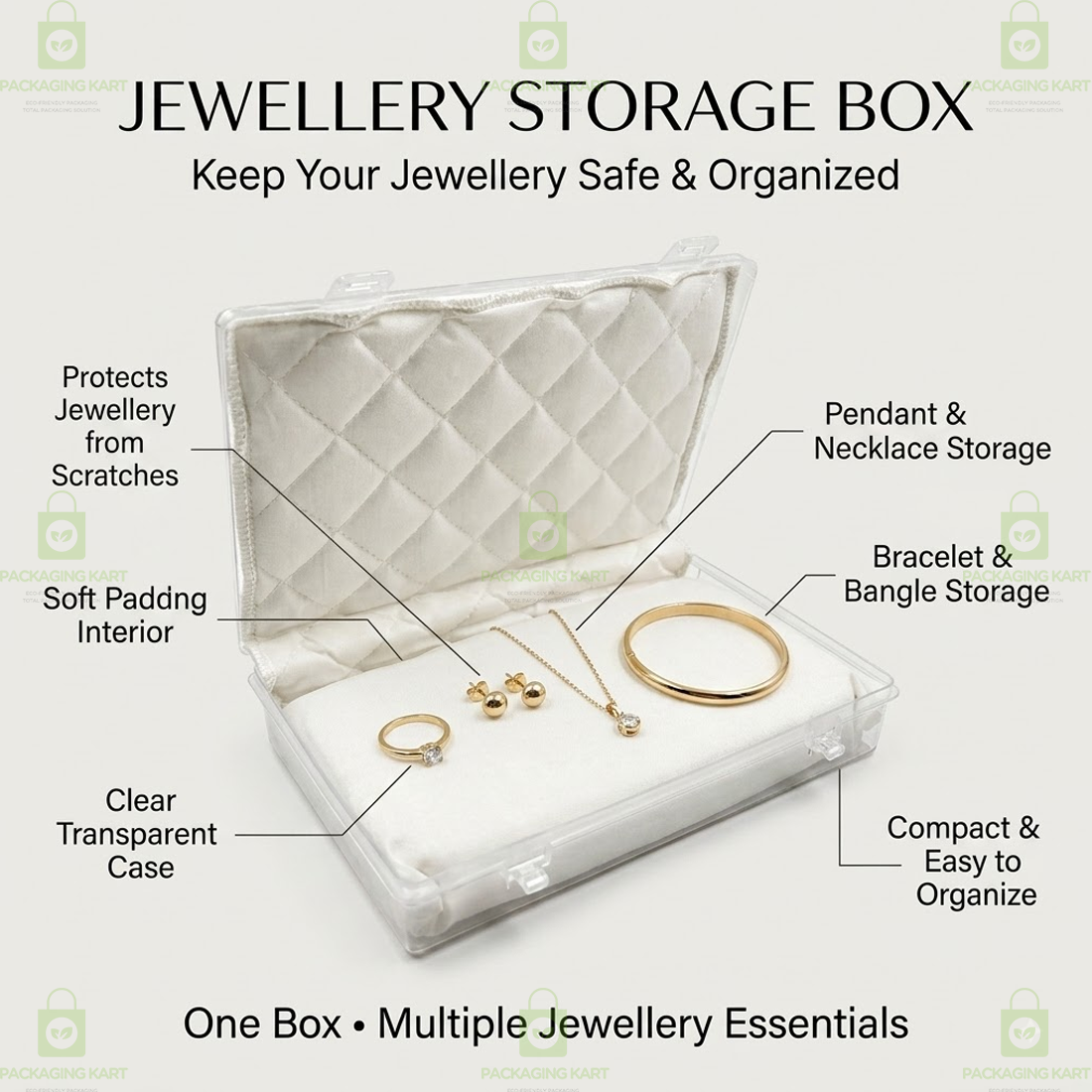 Premium Jewelry Packaging Box with Soft Cotton Cushion Insert