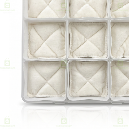 Transparent 12 Slot Jewellery Organizer Box with Soft Cushion Cotton | Protective Storage