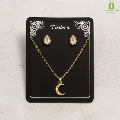 Fashion Jewellery Set Card in Black for Elegant Packaging