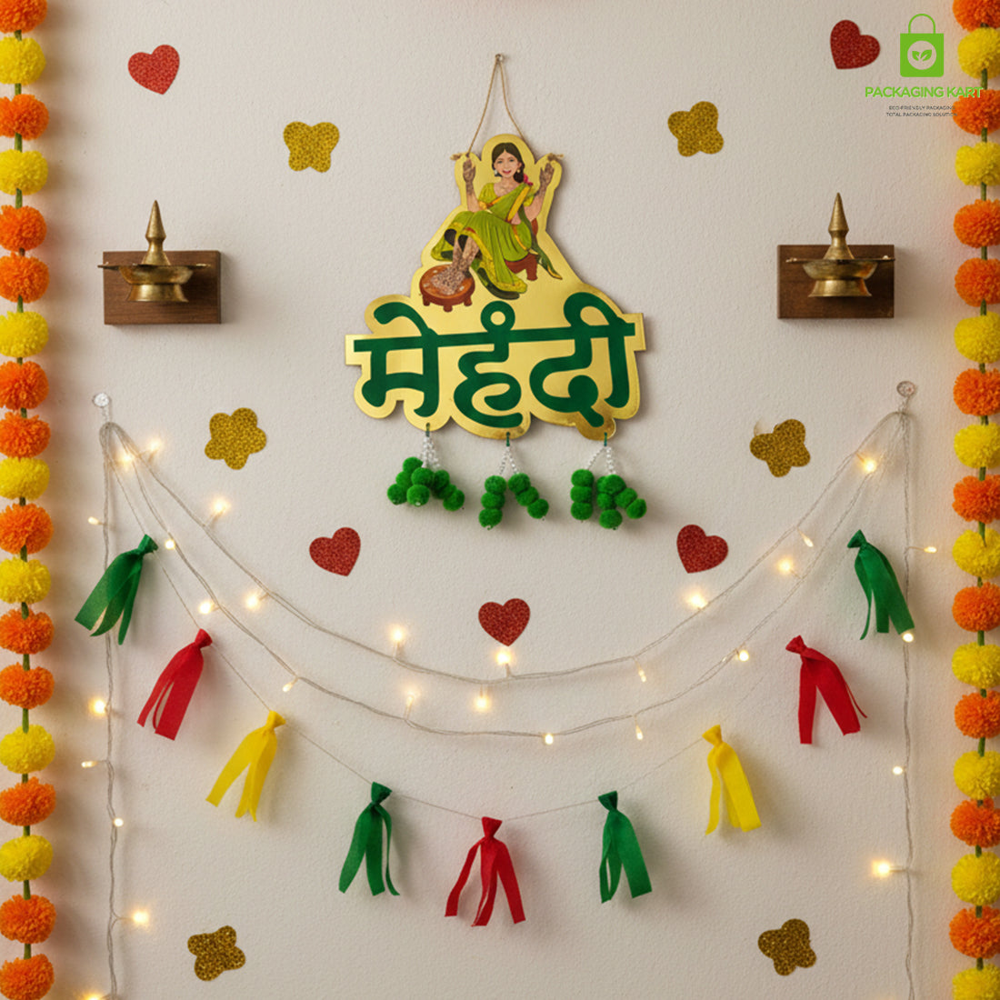 Mehndi Door Board for Home & Wedding Decorations | Themed Door Decor for Party, Celebration, and Wedding Events