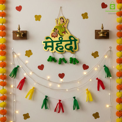 Mehndi Door Board for Home & Wedding Decorations | Themed Door Decor for Party, Celebration, and Wedding Events