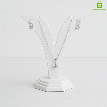 Minimalist White Earring Holder – Y Shape Jewelry Organizer