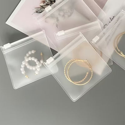 Matte Finish Jewellery Zip Pouch for Rings, Earings, Necklace, Transparent