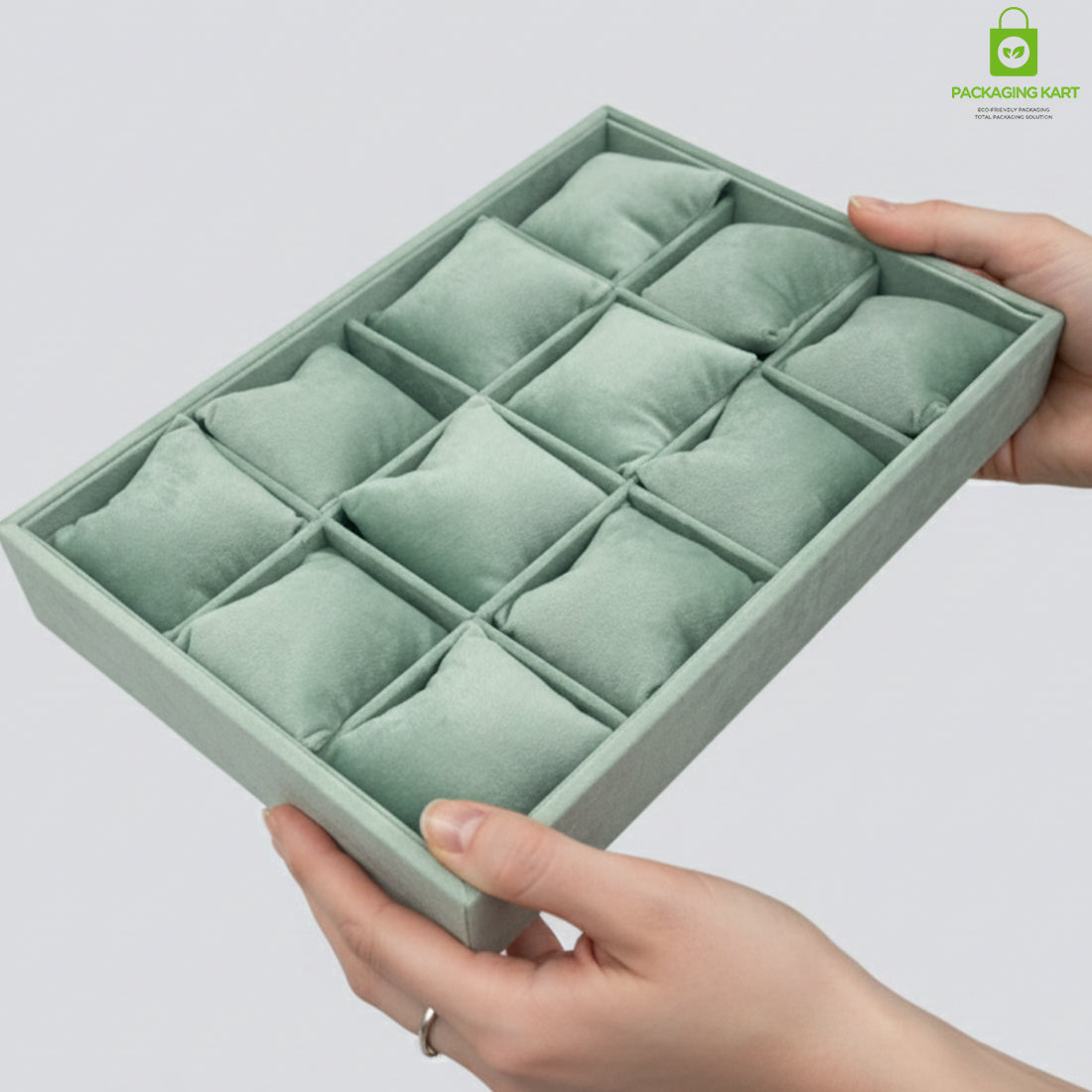 Wooden Jewellery Display Tray for Showroom Use – Watch, Kada & Bracelet (12 Slots)